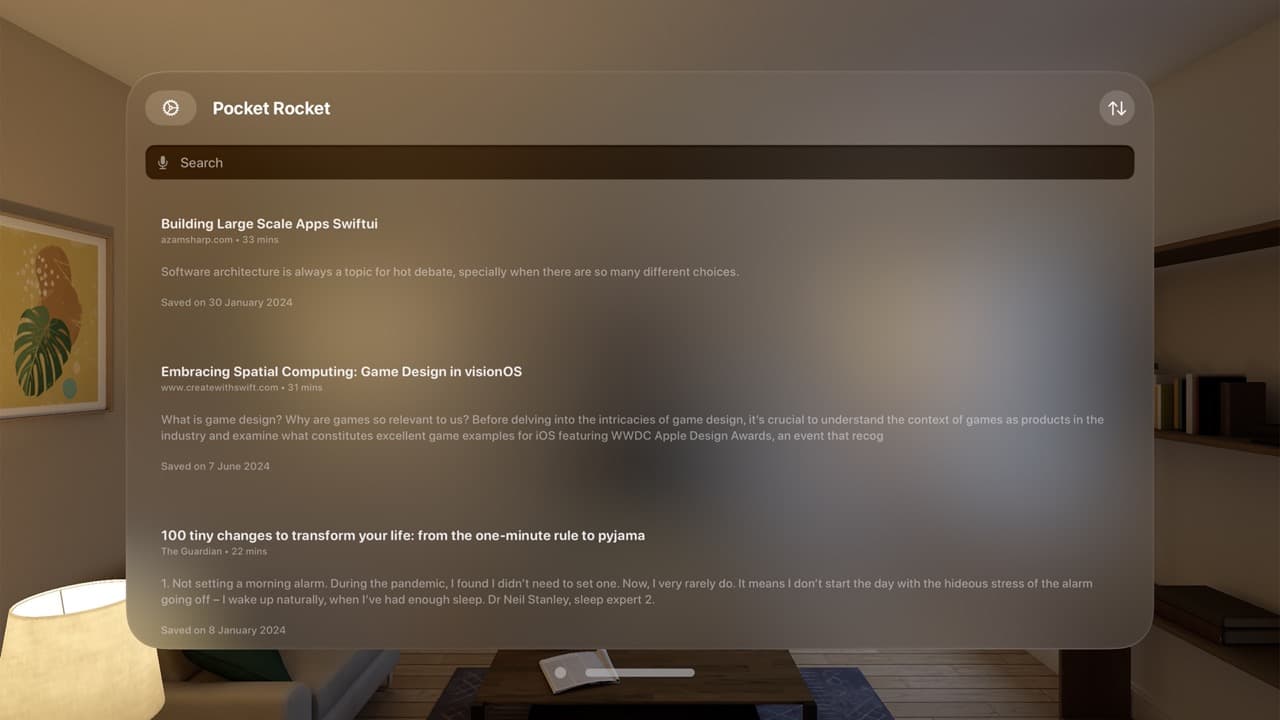 Pocket Rocket • Article Reader screenshot 1
