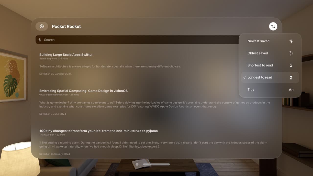 Pocket Rocket • Article Reader screenshot 2