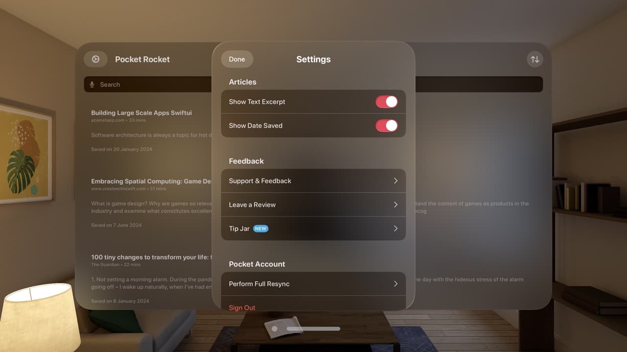 Pocket Rocket • Article Reader screenshot 3