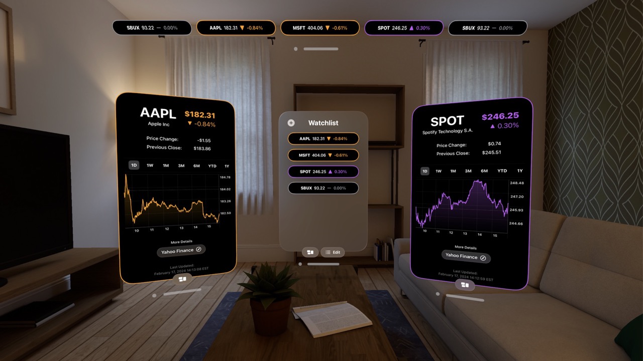 Spatial stocks with cyberpunk themes screenshot
