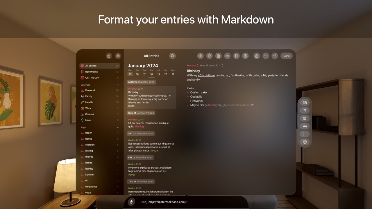 Markdown Journal screenshot