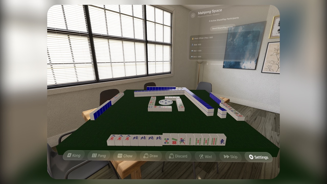 Spatial Multiplayer Mahjong screenshot