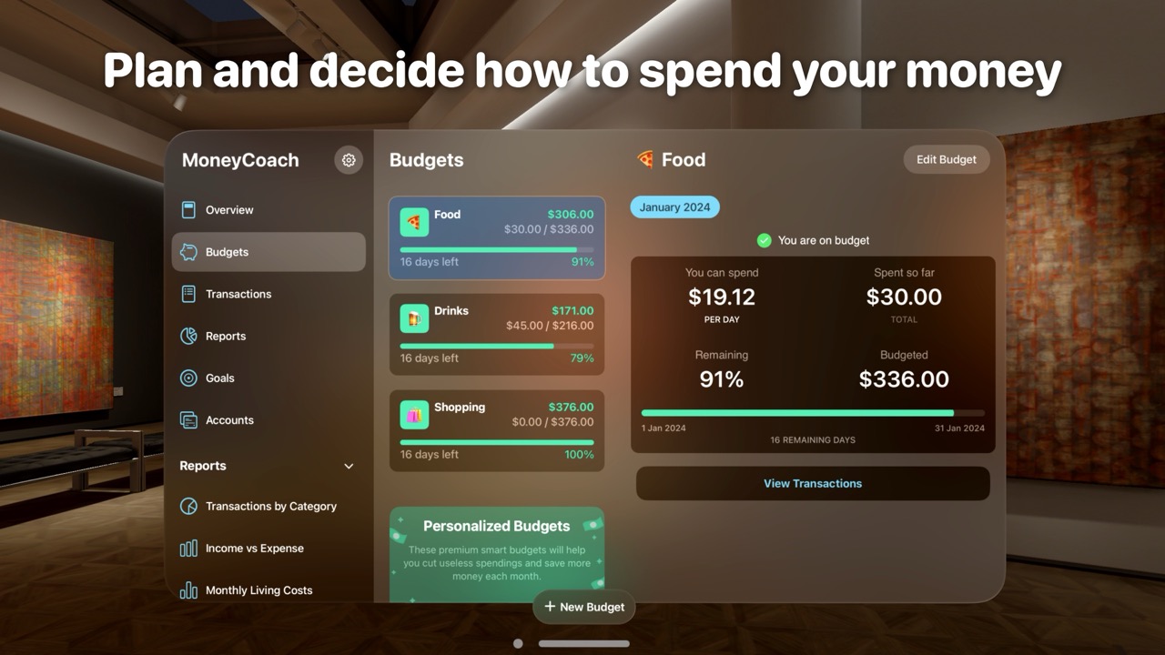 Personal finance & budgeting app screenshot