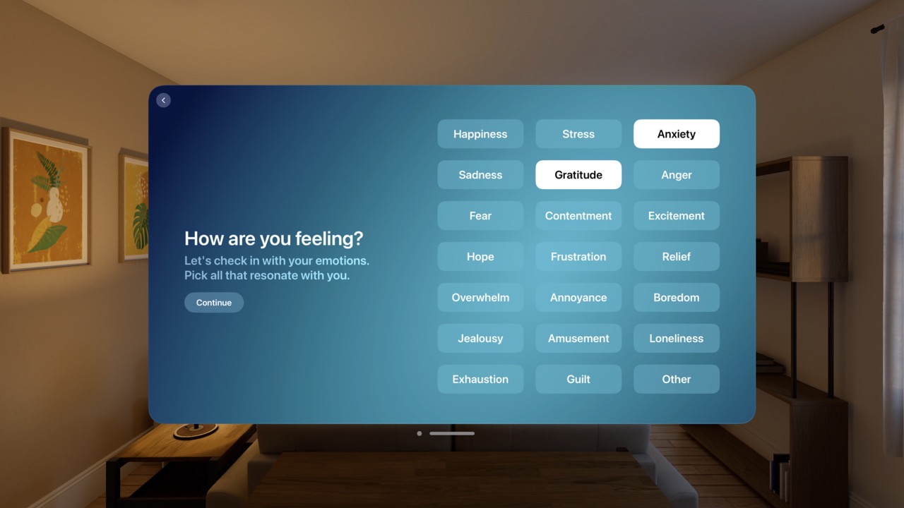 A personalized, AI-guided meditation experience screenshot