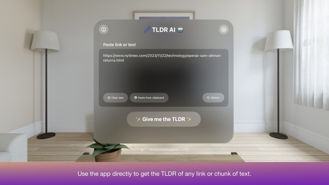 Use AI to get the TLDR! screenshot