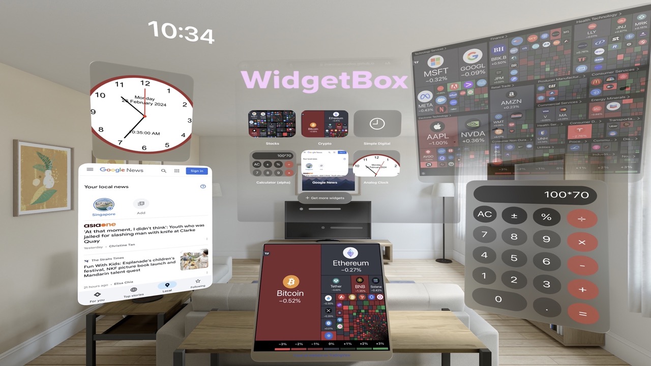 Widgets for Vision Pro screenshot