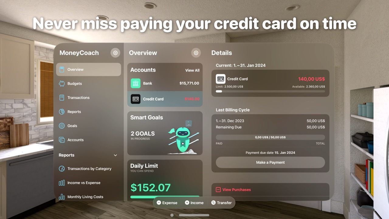All your financial data in one place screenshot